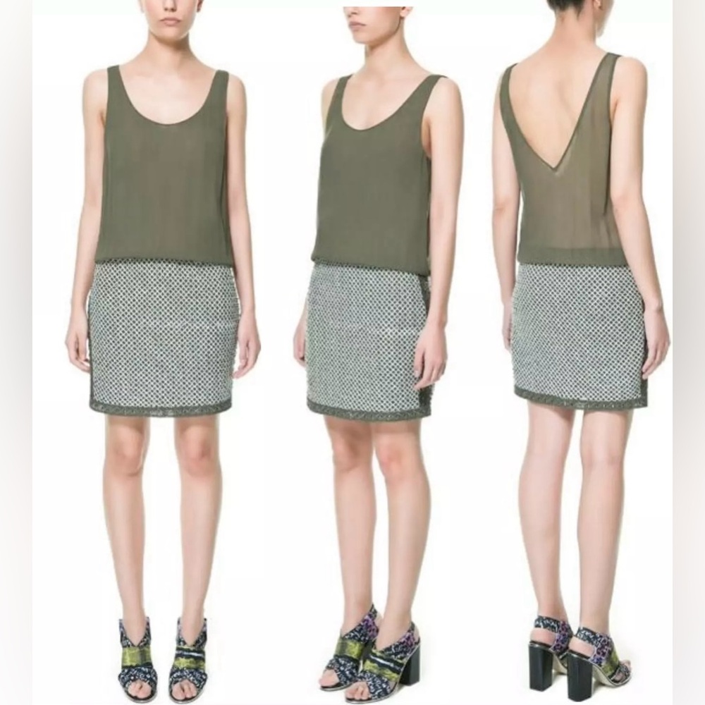 Zara Trafaluc Combination Beaded Dress